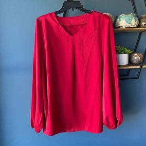 Kara and Kate Red Blouse- Boutique Size XL